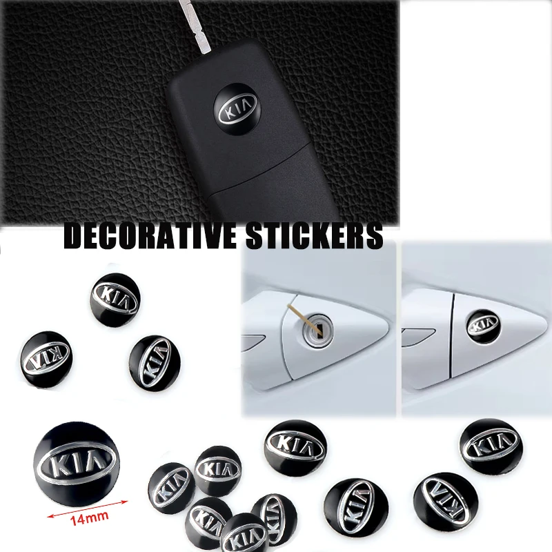

11 мм логотип автомобиля, наклейки на удаленный ключ, значок, автозамок, наклейка на замочную скважину, аксессуары для KIA KN Pegas Sorento Soul Cerato Sportage Optima