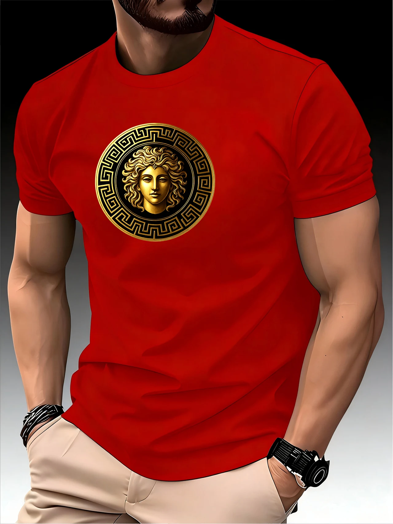 Round Neck Running Tshirt Men Thin Top Art Printing Quick Dry Short Sleeve Breathable Fitness Sports T-shirt Wear for all Season image 6