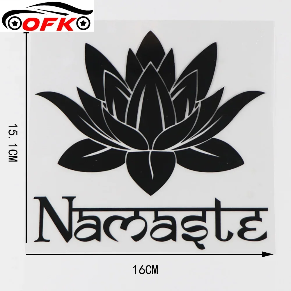 Cartoon Lotus Yoga Meditation Namasle Vinyl Car Sticker Decal Art Decoration  16*15.1CM