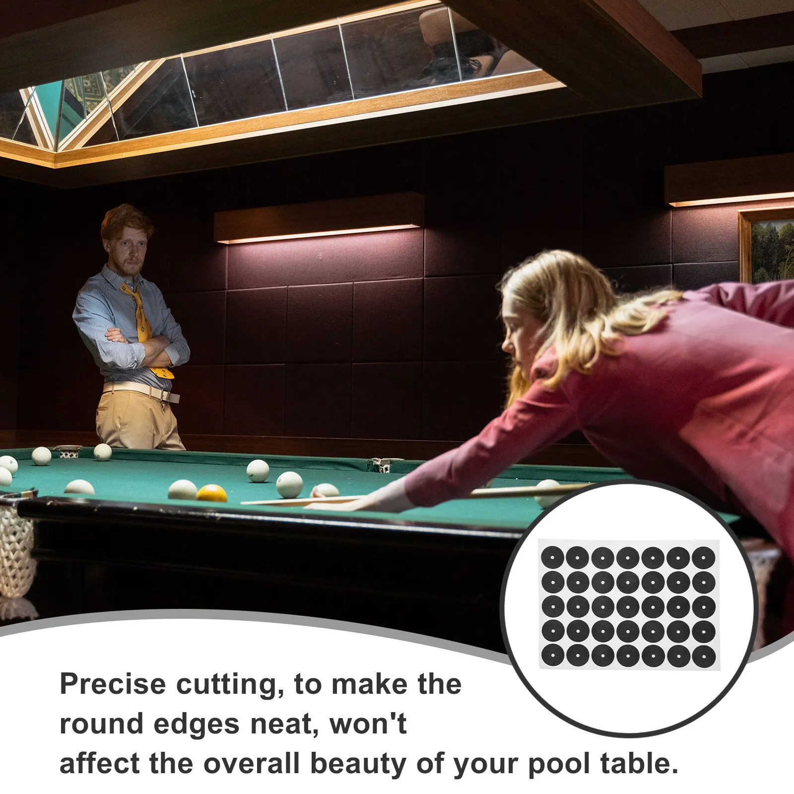 Neat-Cut Round Pool Table Marker Spots Easy-Apply Self-Adhesive Billiard Spot Stickers for Snooker Billiards Table