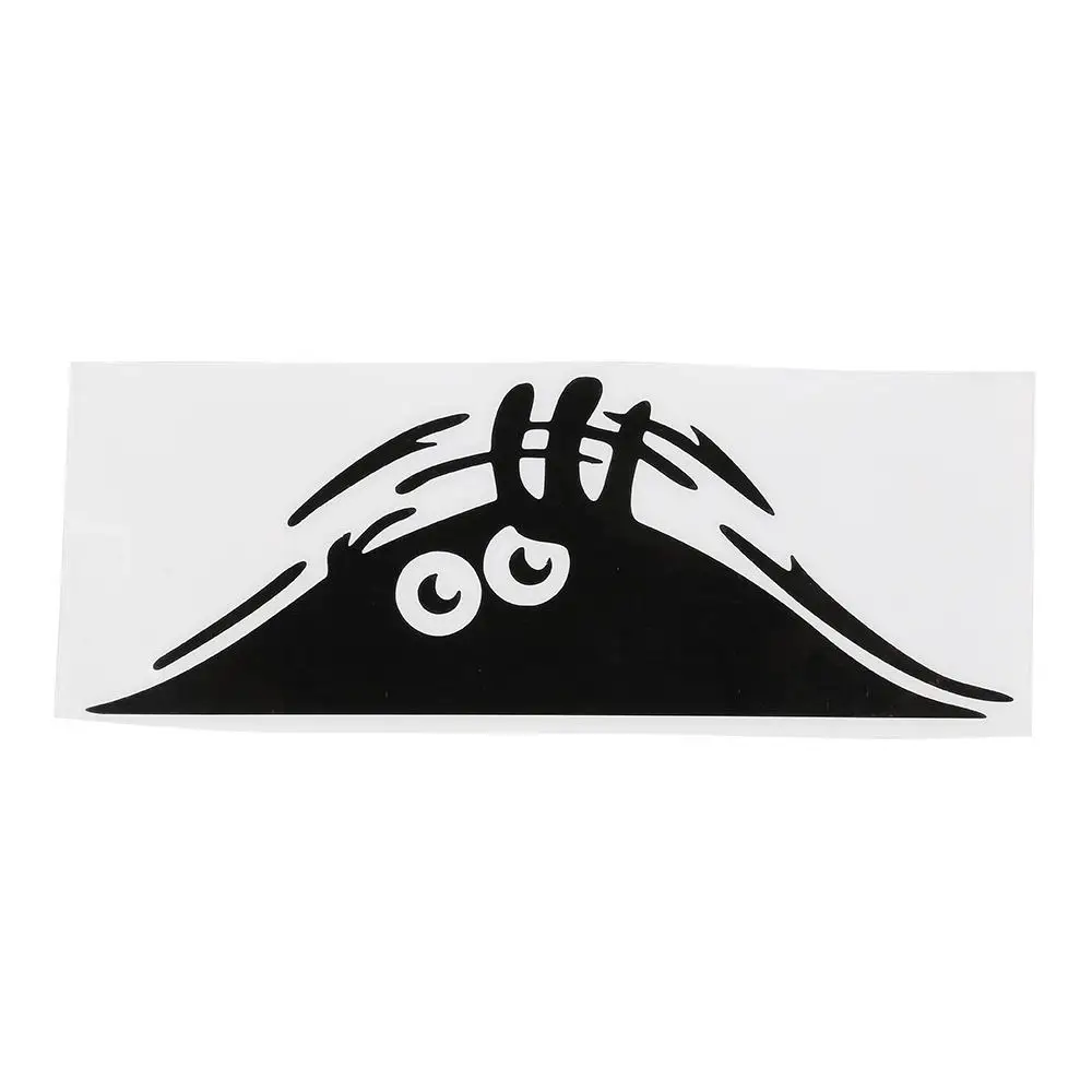 Funny Creative 3D Big Eyes Car Decal Black Sticker Peeking Monster 19x7CM For Car Decoration Auto Products