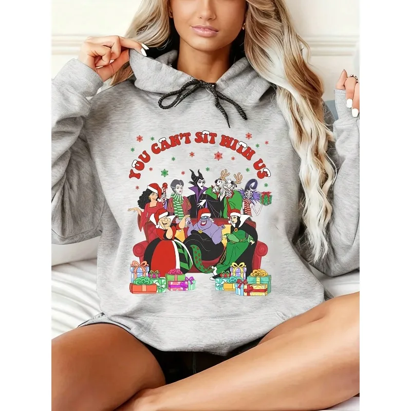 أشرار ديزني لا يمكنك الجلوس معنا مطبوعات عيد الميلاد للخريف/الشتاء مجموعة جديدة للجنسين ملابس الشارع غير الرسمية