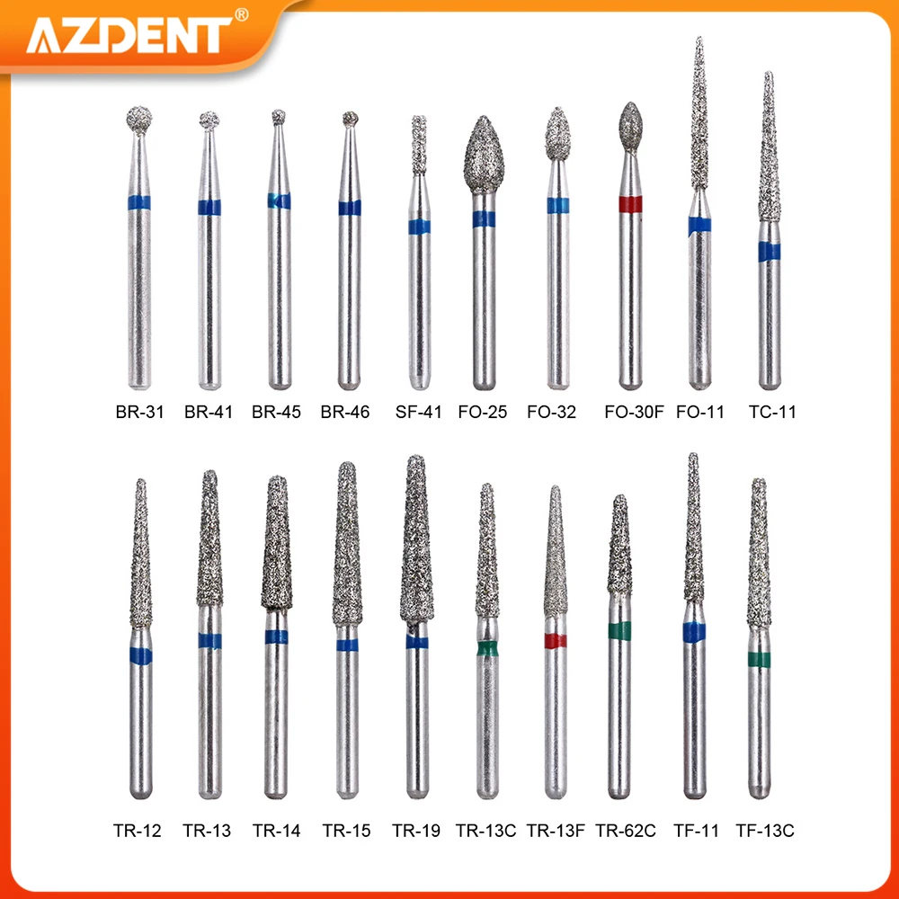 20 pudełek dentystyczne wiertła diamentowe do szybkiej rękojeści AZDENT Medium FG 1.6mm wiertła polerskie Instrument laboratoryjny narzędzia