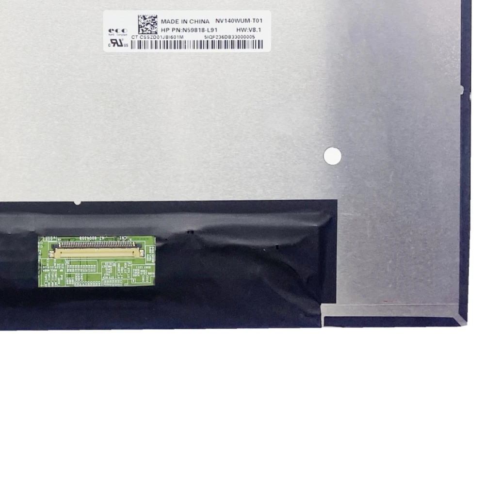 

NV140WUM-T01 V8.1 1920X1200 14 inch LCD LED display Touch Screen IPS panel matrix EDP 40Pin FHD