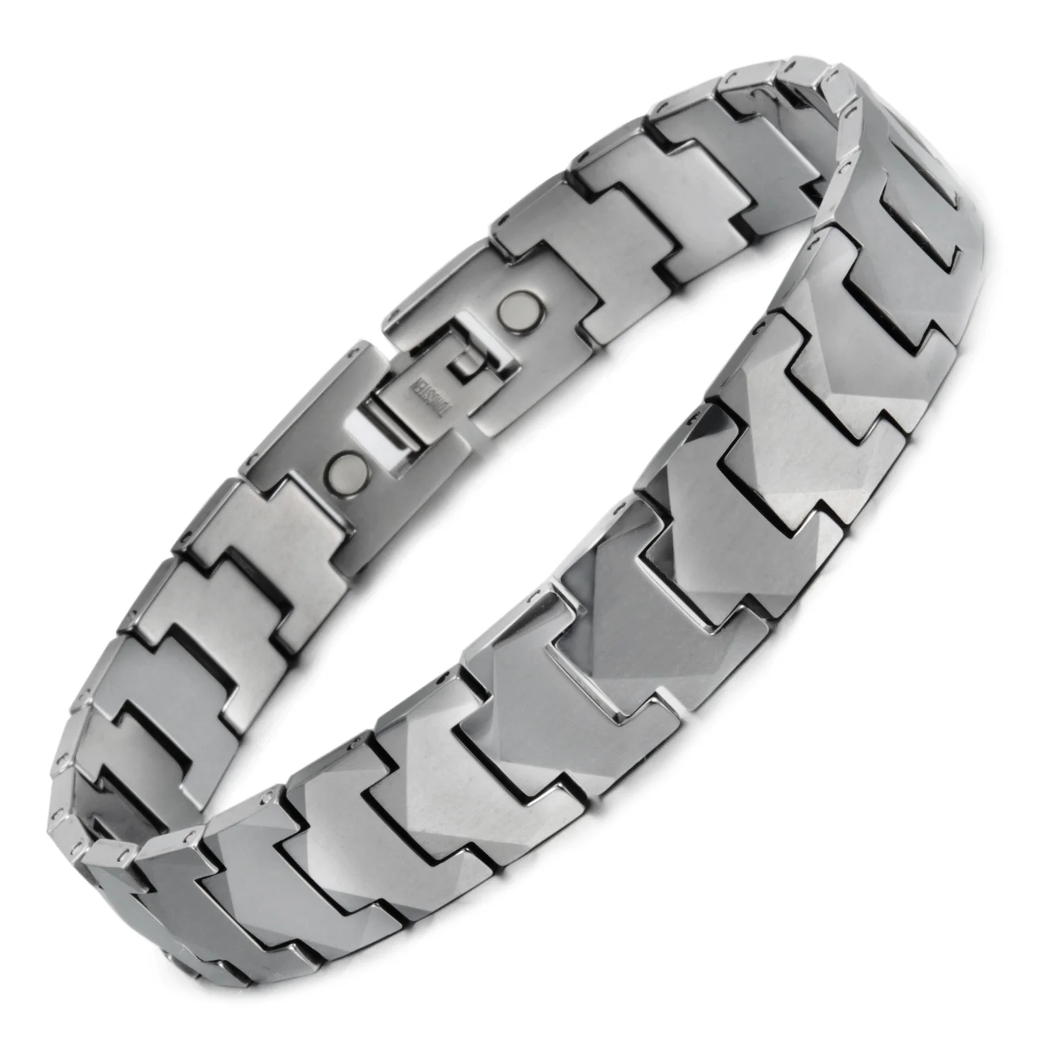 Wollet Jewelry Tungsten Steel Magnetic Bracelet Bangle for Men Silver Metallic Magnets Bracelet Jewel Gift