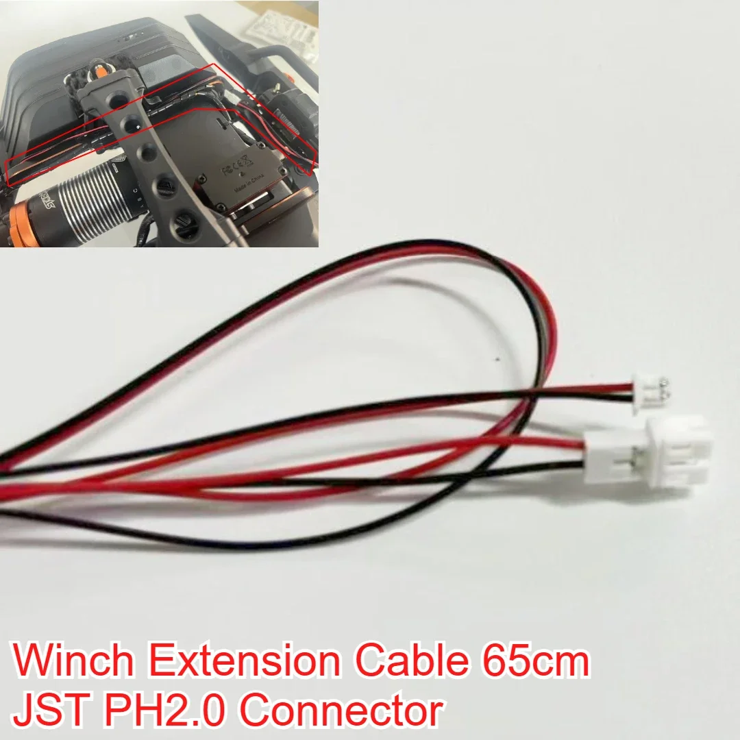 1/7 RC Vehicle Winch Extension Cable 65cm JST PH2.0 Connector Custom Model Number For Rlaarlo MK07 Decorative Upgrade Parts