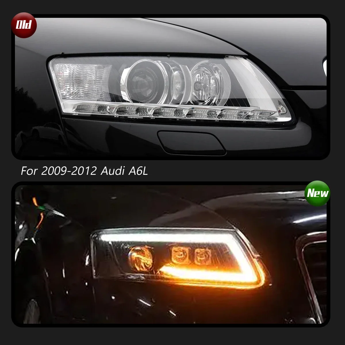 

TYPY Car For Audi A6L Headlight 2009-2012 Upgrade Modified to New DRL Dynamic Turn Signal LED Headlight Auto Accessories