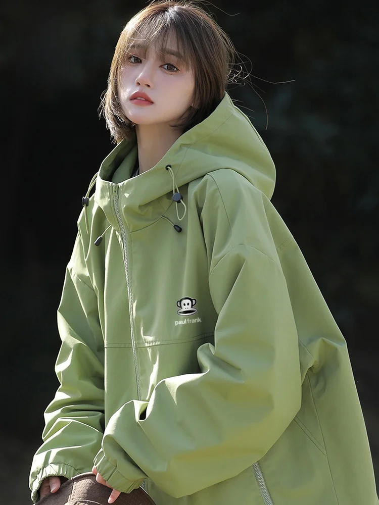 

Мужская повседневная куртка свободного кроя для походов, бренд Monkey, весна-осень, на молнии, с декоративными элементами, антистатическая, из полиэстера