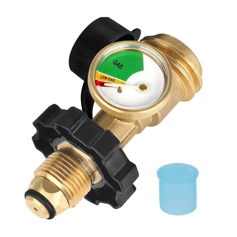ABSS-For Monitoring Propane Gas Gauge 105Mm Universal Level Indicator Outdoor Cooking Essential, POL To QCC Adapter Included