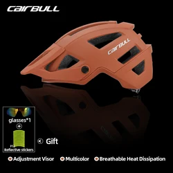 CAIRBULL MTB Helmet Men Orange Bike Cycling Helmets Detachable Visor PC+EPS Mountain Trail CE Safety Casco Bicicleta Accessories