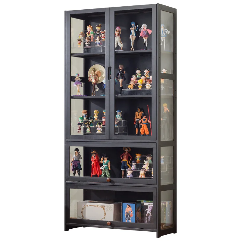 خزانة عرض ليغو خزانة زجاجية مع رف تخزين منزلي خفيف مقاوم للغبار ورف عرض لعبة النبيذ