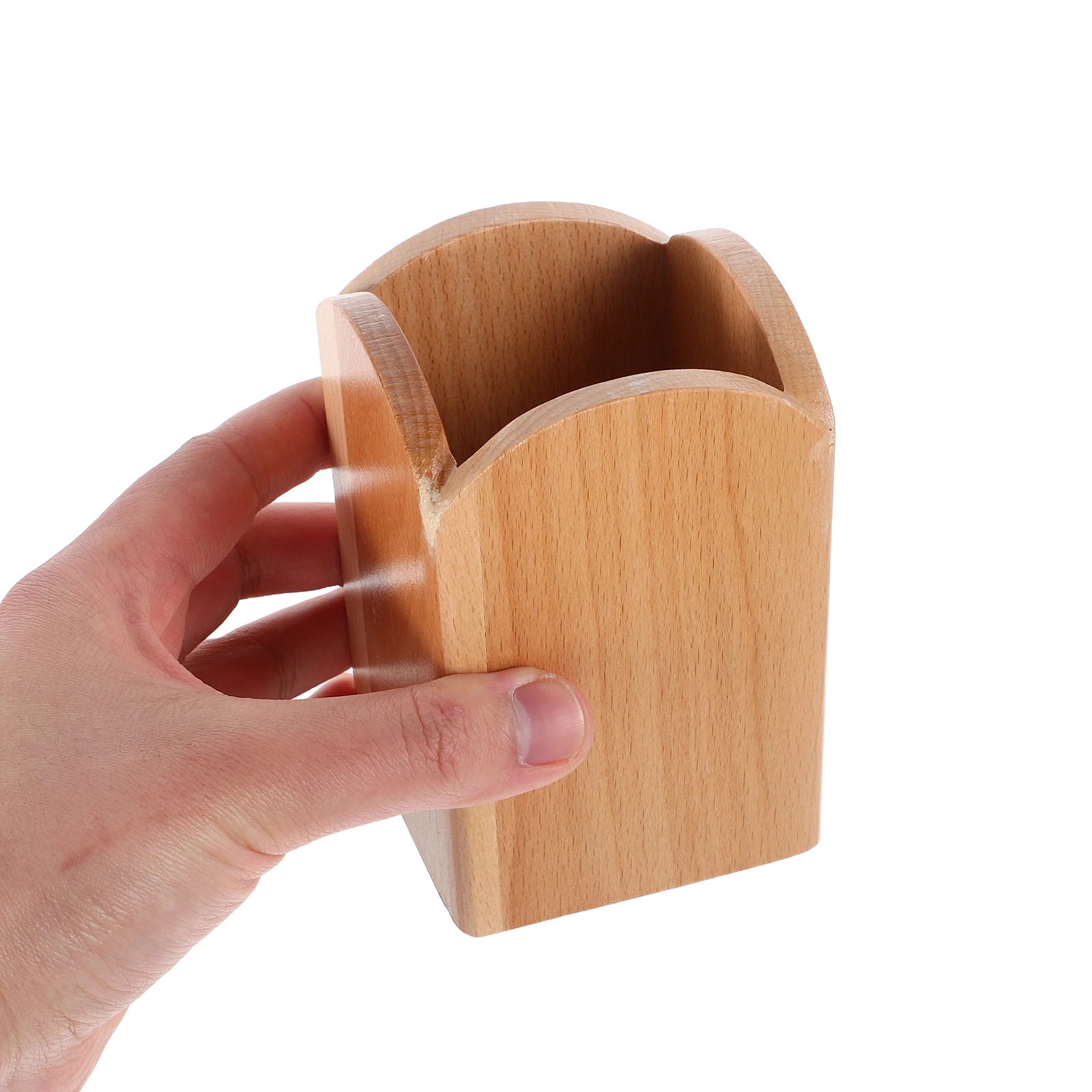 

Creative Square Wood Pen Holder Desk Organizer Sturdy Beech Wooden Pencil Cup Storage For Office Home School Multifunctional