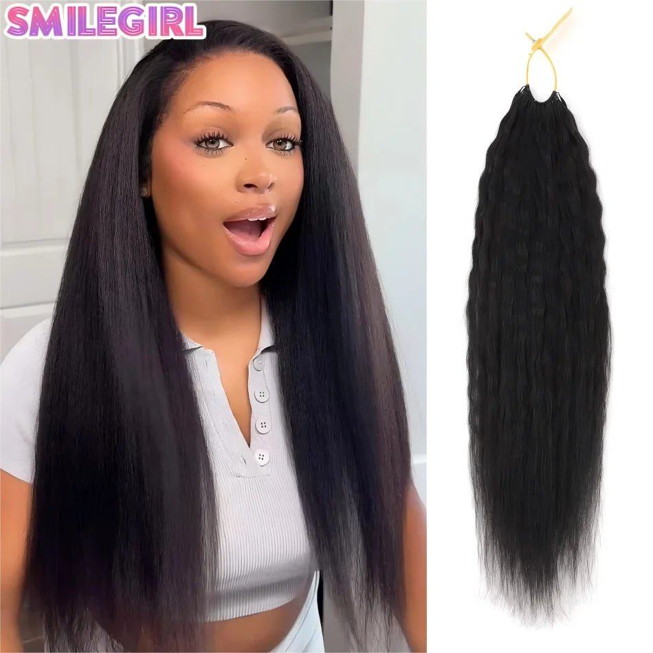 

Волосы для наращивания Feather Crochet, без узлов, предварительно разделенные, прямые, с невидимыми узлами, для чернокожих женщин, натуральный цвет, 30 дюймов