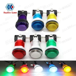 Micro-interrupteur avec bouton poussoir entièrement transparent, lampe LED 12V, 5V, adapté pour borne d'arcade, jeux vidéo, Pandora Box, 4.8mm, 28mm