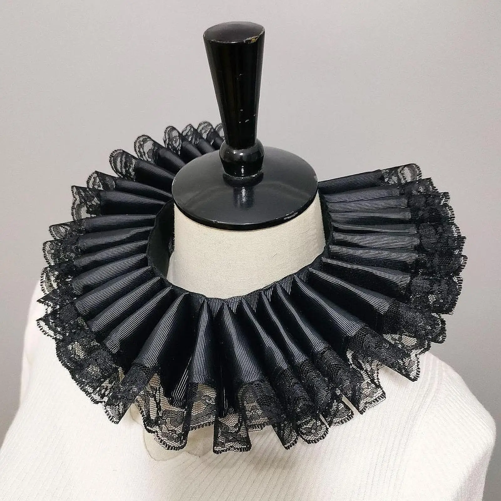 

Fake Collar Punk Stole Poncho Detachable Party Scarf Scarves Ruffle Necklace for Costume Party Cosplay Props Dress up Decoration