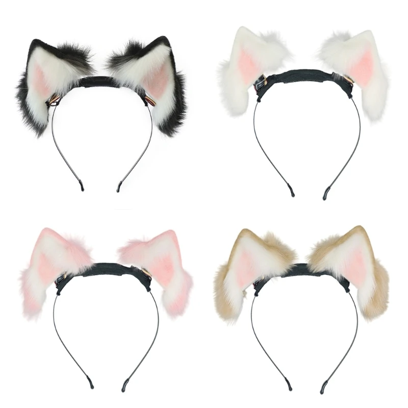 Electric Cat Ears Hair Hoop Furry Kitten Carnival Hairband Anime Cosplay Props Dynamic Ear Halloween Party Role Playing Headband