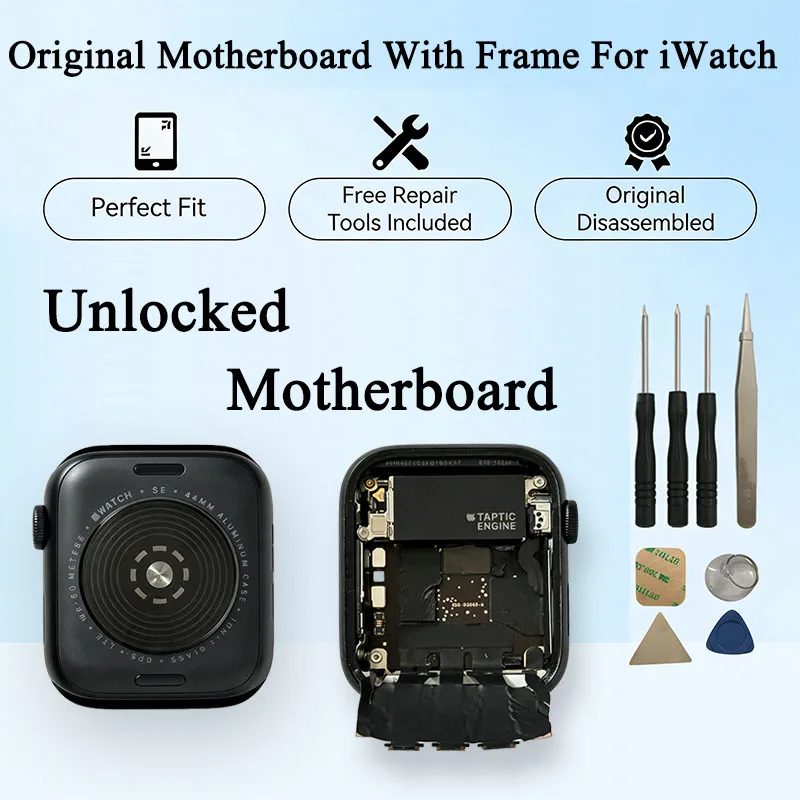 Unlocked SE2 Mainboard with Chips GPS LTE Motherboard with Frame 40mm 44mm Compatible with Back sensor Apple iWatch SE2