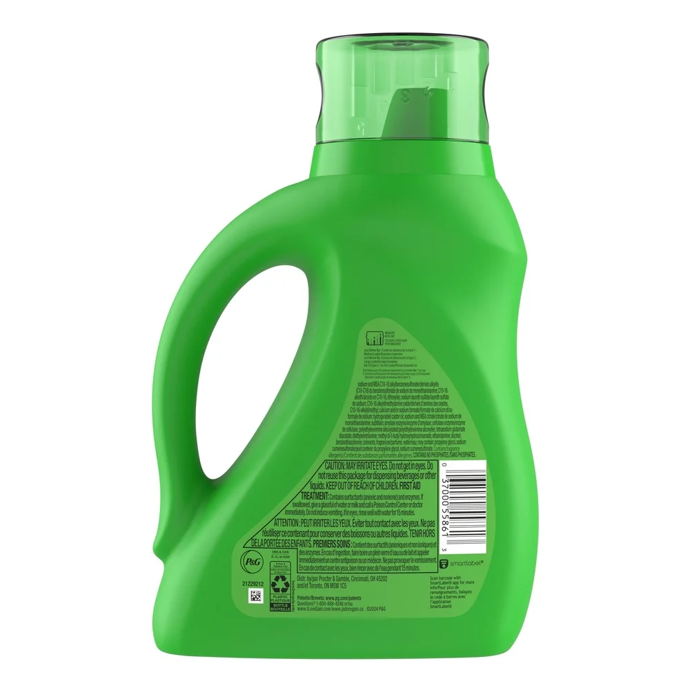 منظف الغسيل السائل، رائحة أصلية شديدة التحمل، 46 أونصة سائلة، 32 تحميلًا، تركيبة إزالة الرائحة، منظف عالي الكفاءة