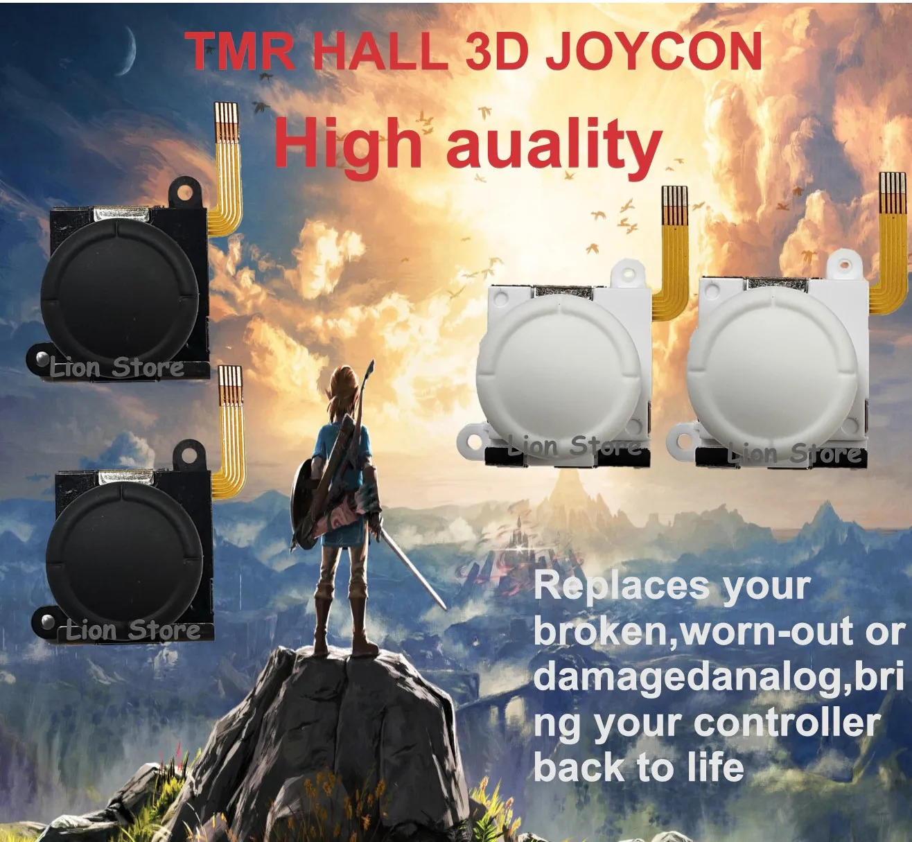 4pcs-100pcs/lot TMR Hall Effect Joycon For Switch game console 3D Analog High auality Never Drift Replacement or repair