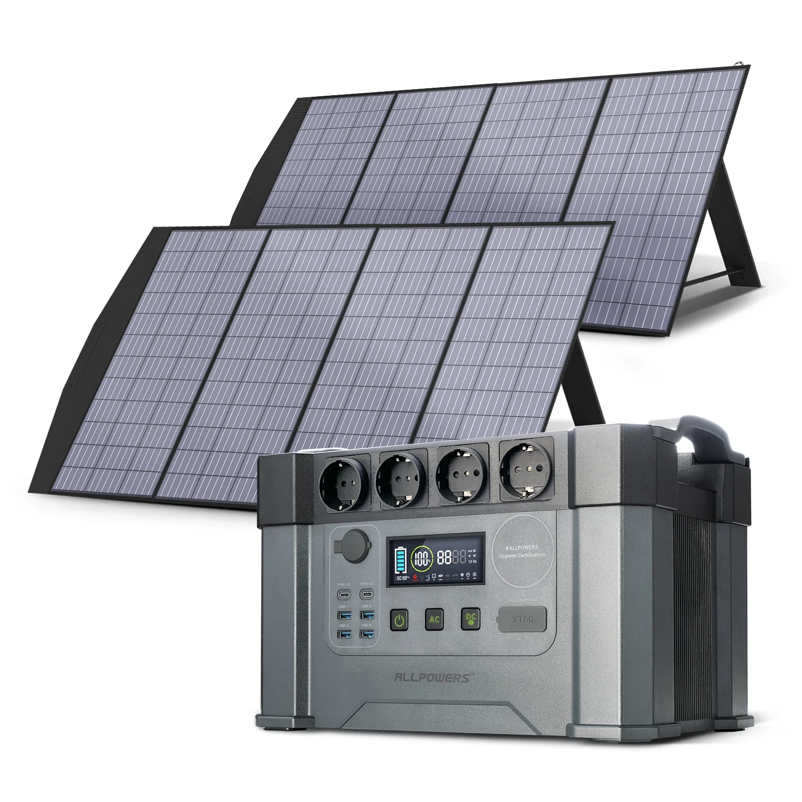 Factory New Design 2000w Portable Solar Charging Bank Large Capacity Solar Generator With Inverter Charger Battery