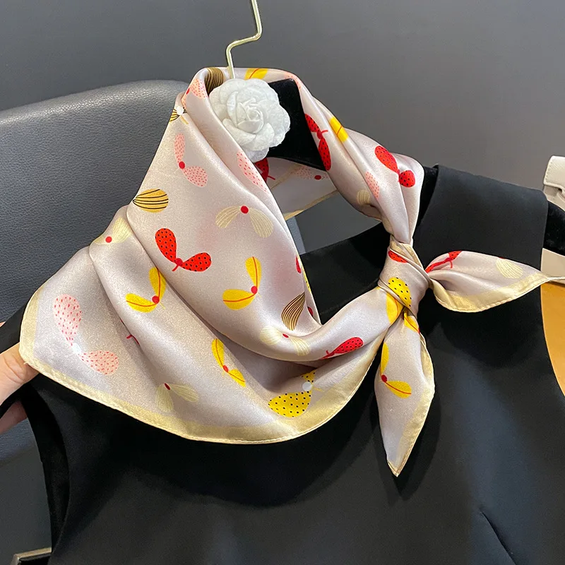 2024 New 100% Real Silk Hair Scarf Fashion Lady Kerchief Foulard Female Bandana Scarves for Women Hair Band Hijab Shawl Wraps image 4