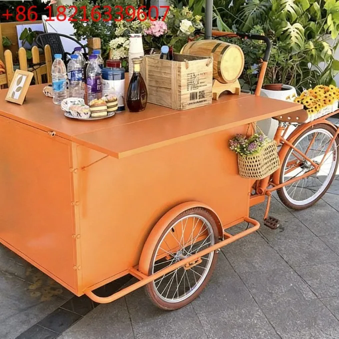 YAO upside down donkey stall snack food truck tricycle mobile night market cart wrought iron outdoor