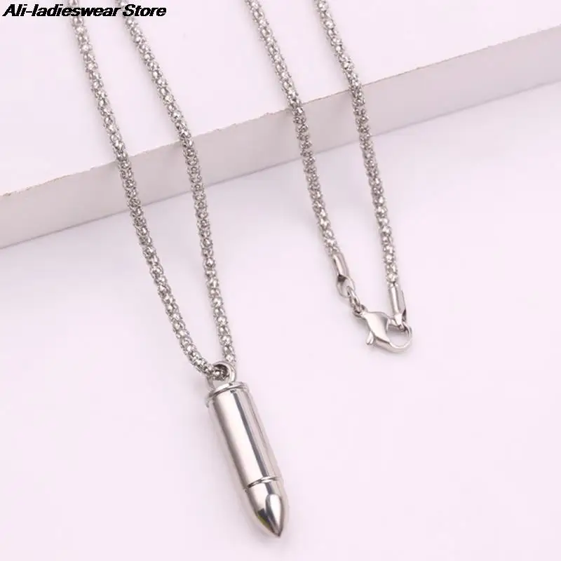 1PC Bullets Pendant Stainless Steel for Daily Wearing Party Highlight Your Different Dressing Up Men's Classic Necklace