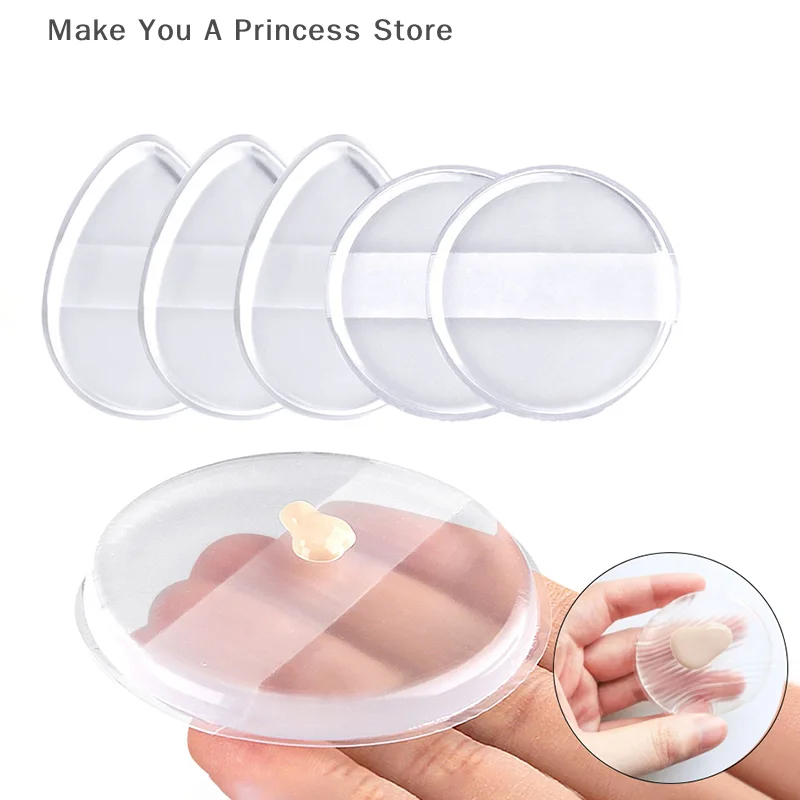 1 pçs transparente silicone gel pó puff esponja rosto esconder cosméticos puff acessórios para fundação bb creme sem pó