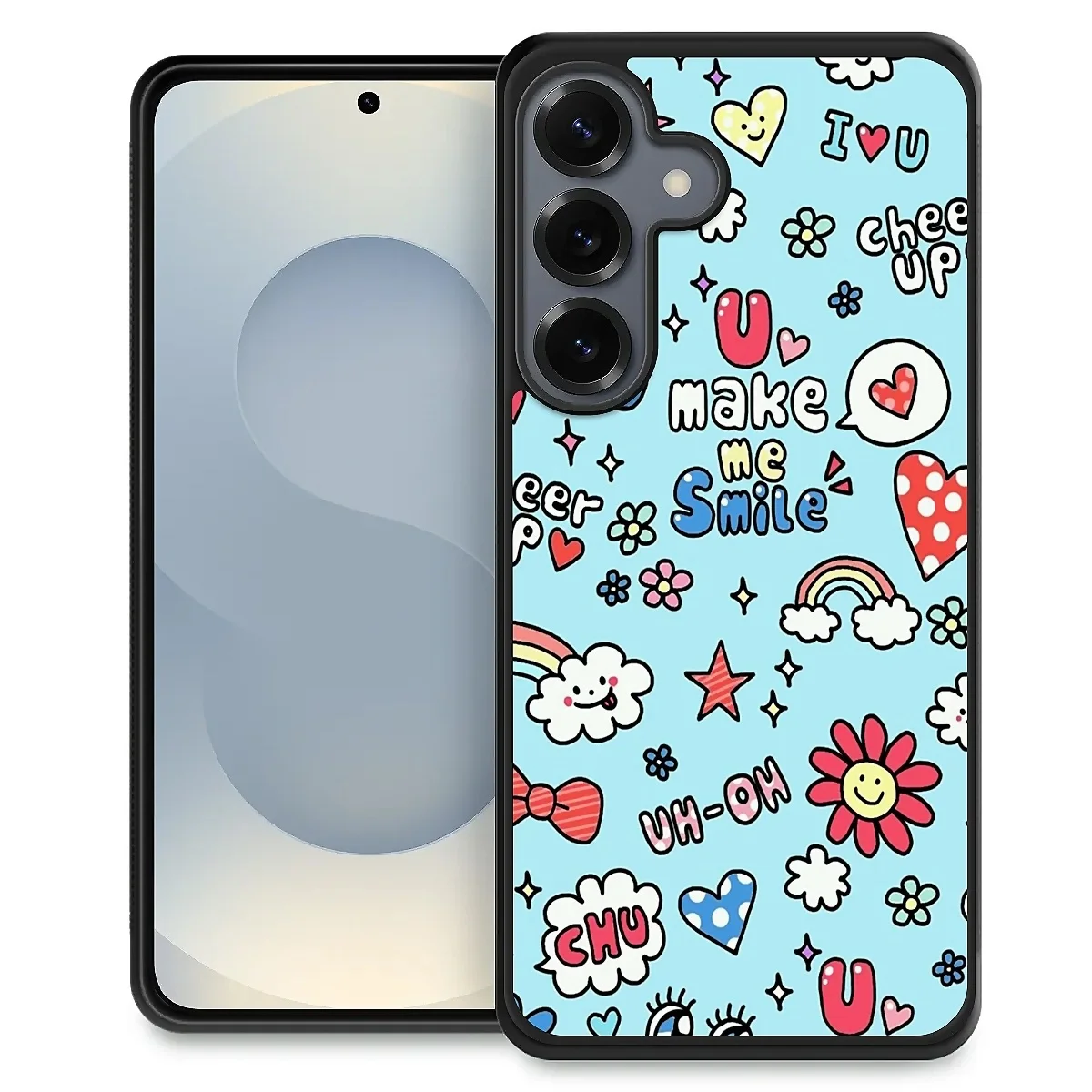 

"make me smile" Healing is a new themed phone case for Samsung Galaxy S20FE S21Plus S22 S23+ S24 S25Ultra. Full fall protection