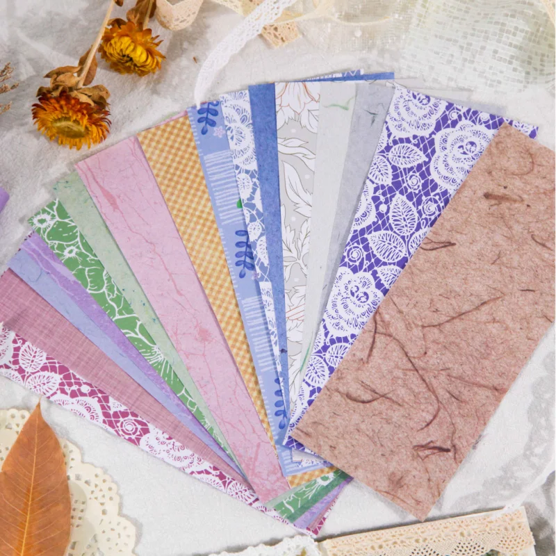 18Pcs/lot Lace Trim Journal DIY Decorative Papers Multi - Style No Repeat Greeting Card Envelope Decor Supplies