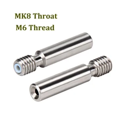 4pcs M6 Thread MK8 Throat with PTFE Tube 3D Printer Parts 6*30.5mm Stainless Steel Heatbreak MK8 Hotend For 1.75mm Filament