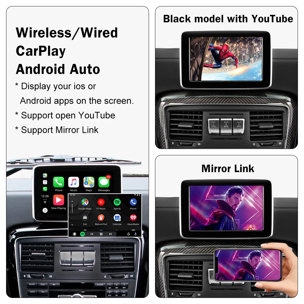 CarPlay sem fio com Android Auto Mirror Link Camera, Mercedes Benz G-Class W463 2012-2018 G63 G65 AMG G500 G 63 65 500