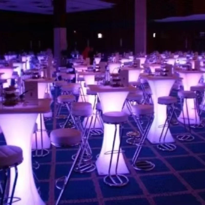 Custom Modern Night Club Furniture Operated Changing Color Acrylic Cocktail bar Mobile Outdoor Led  Table