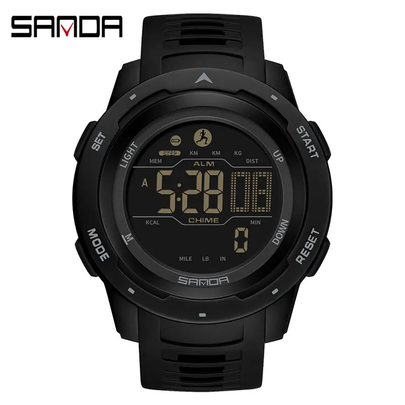 Men Sports Digital Watch Pedometers Calorie Chronograph Analog Watches Luxury LED Wristwatches Countdown Relogio Masculino & Box