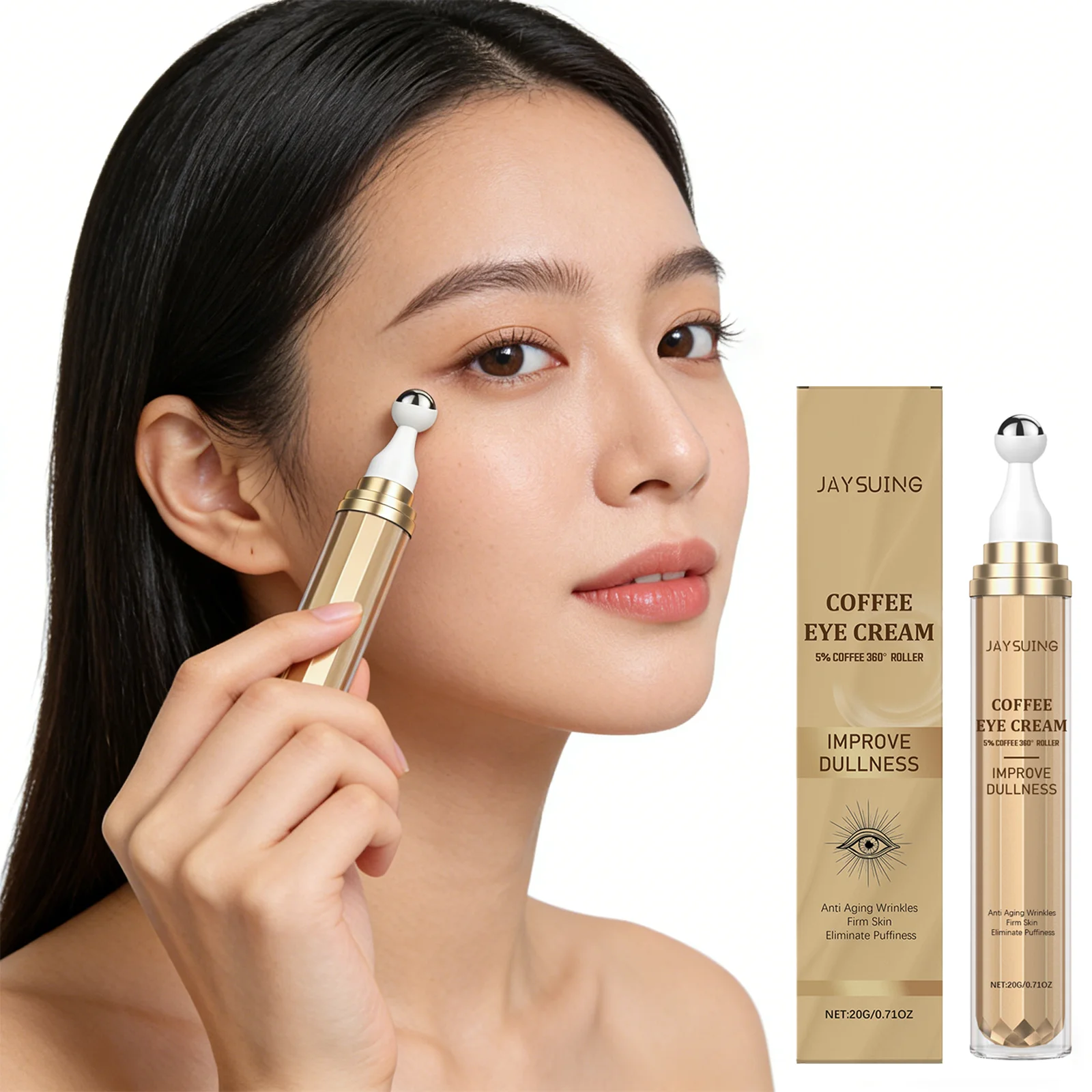 Caffeine Eye Cream Eye Roller Ball Niacinamide Serum Winter Skincare Holiday Moisturizer Dark Circles Relief Eye Cream 20g