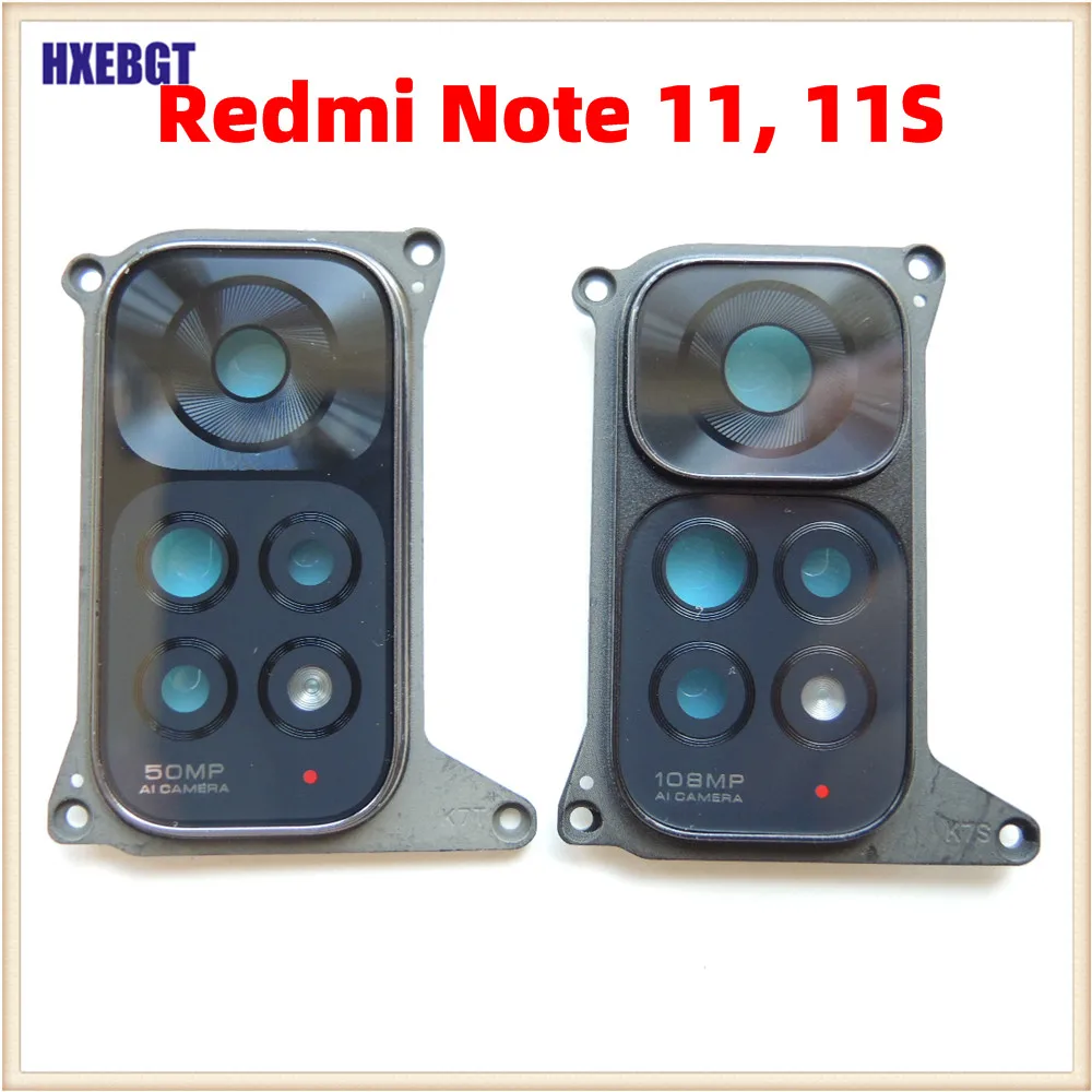 New For Xiaomi Redmi Note 11, 11S Global Version Main Camera Glass Lens With Frame Back Camera Lens Cover Parts