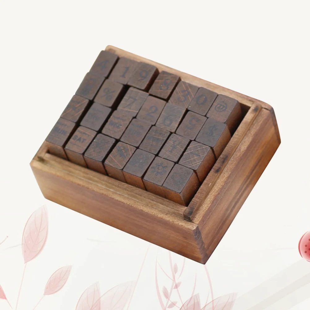 

Wooden Number Stamps Weather Symbols Seals Diy Craft Supplies Girls Durable Reusable Math Symbol Sealing Stamps For