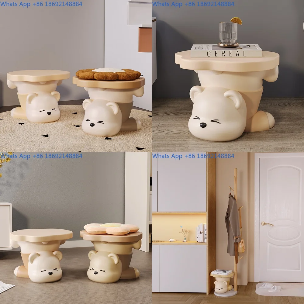 

Cartoon shoe changing stool, doorstep home shoe cabinet, entrance foyer, shoe wearing stool