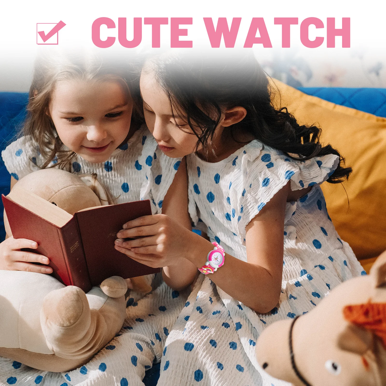 مجموعة واحدة من ساعة يونيكورن اللطيفة الكرتونية للمحمولة الصغيرة مع سلسلة مفاتيح رائعة من البلاستيك الكوارتز الآمن #3