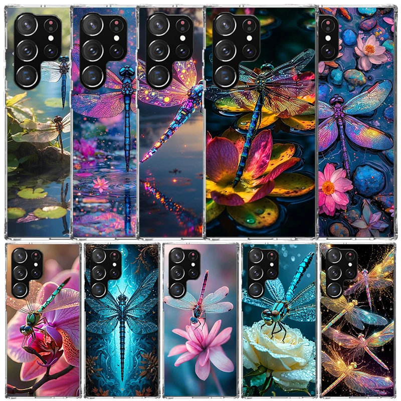 Beautiful Dragonfly Enthusiasts Soft Cover for Samsung Galaxy S25 Edge S26 S24 S23 Ultra Phone Case S22 S21 Plus S20 FE Print Pa