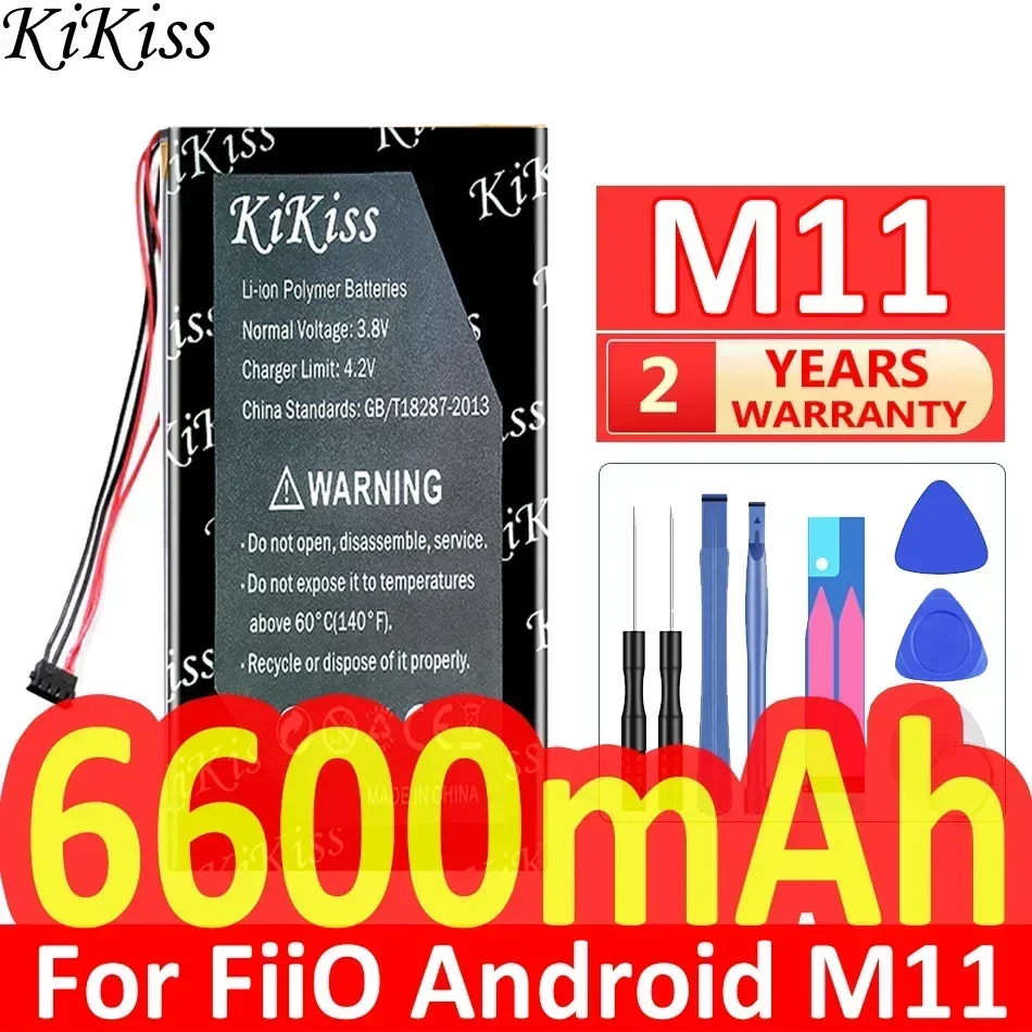 KiKiss Battery 6600mAh M 11 For FiiO Android M11 HIFI Music MP3 Player For Fiio M11 Pro M11Pro Player