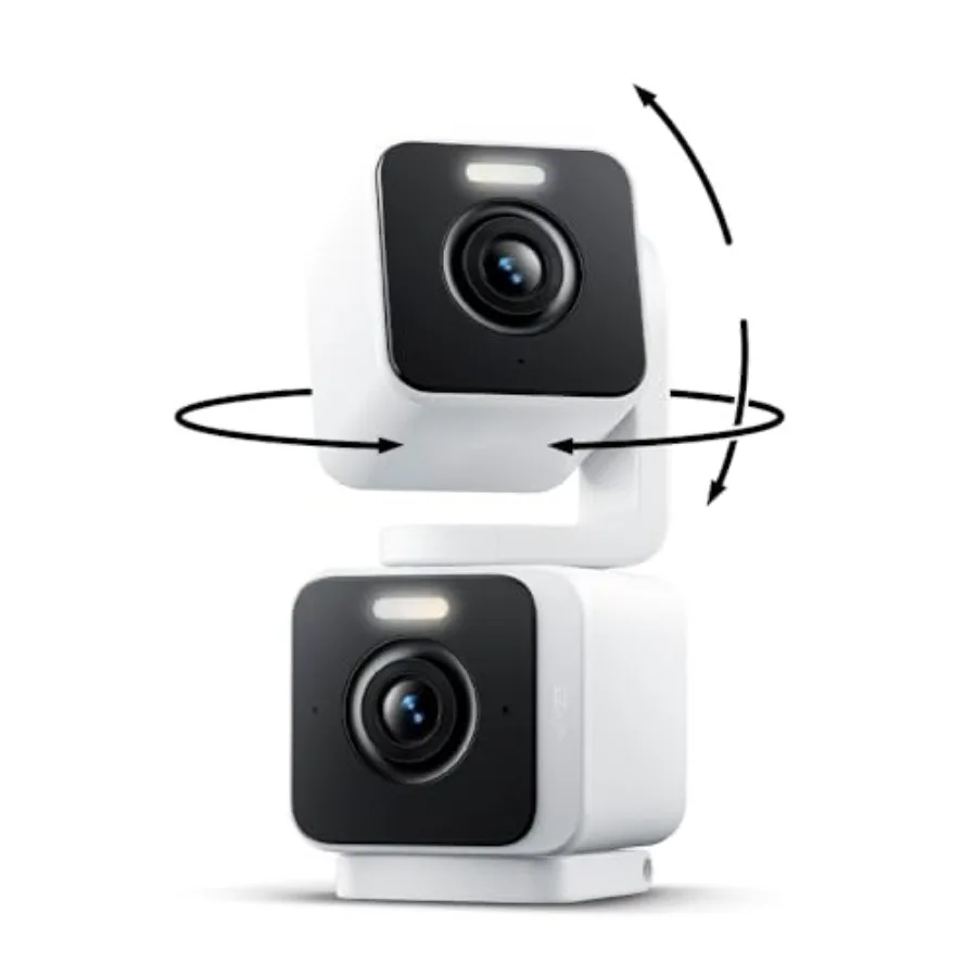 

Двухкамерная панорамная IP-камера для помещений/улицы IP65 K 360 ° Умная камера видеонаблюдения с функцией панорамирования и наклона, цветным ночным видением, совместимая с Alexa и Google.