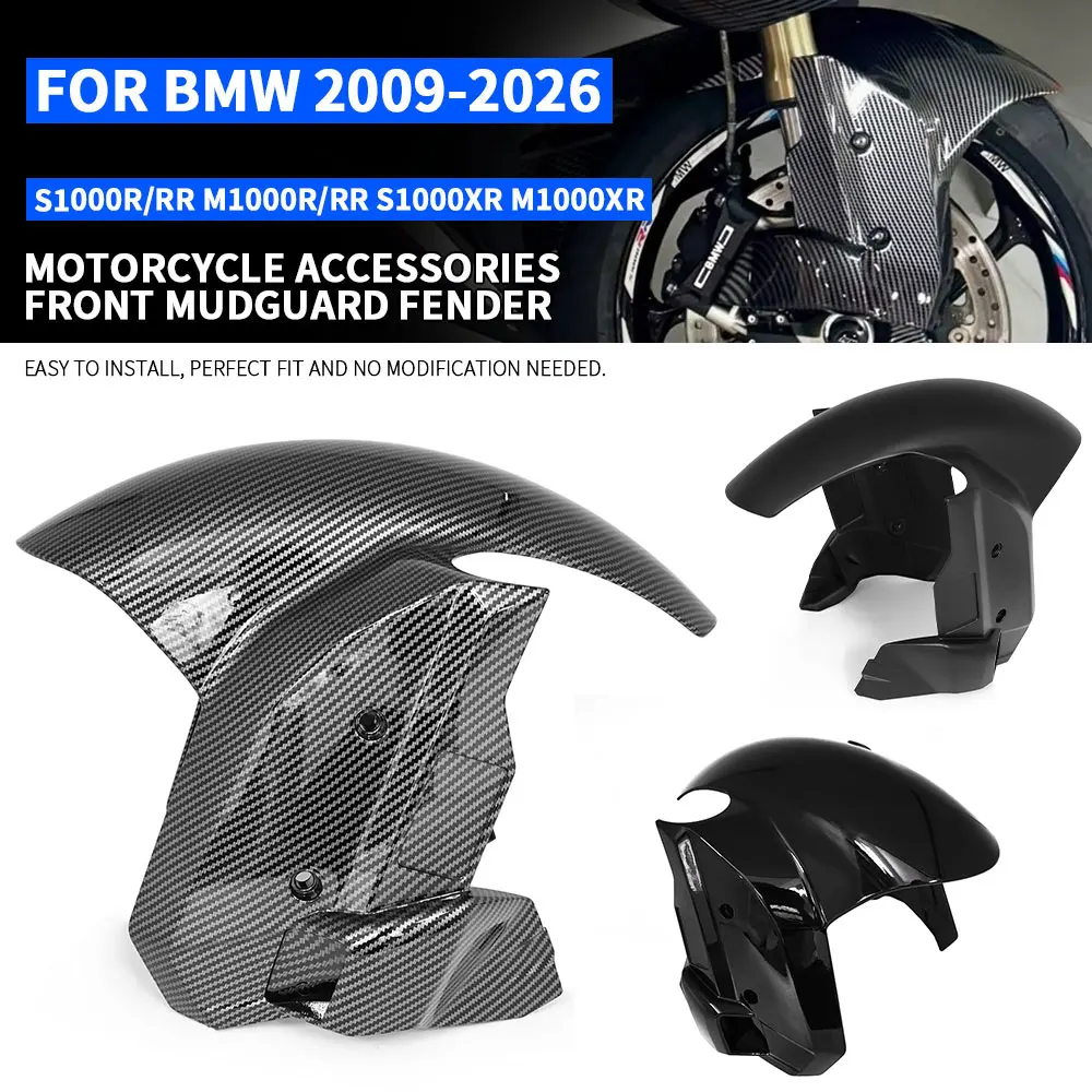 

For BMW S1000R/RR M1000R/RR S1000XR M1000XR 2009-2026 Carbon Look Motorcycle Front Wheel Hugger Fender Mudguard Mud Splash Guard