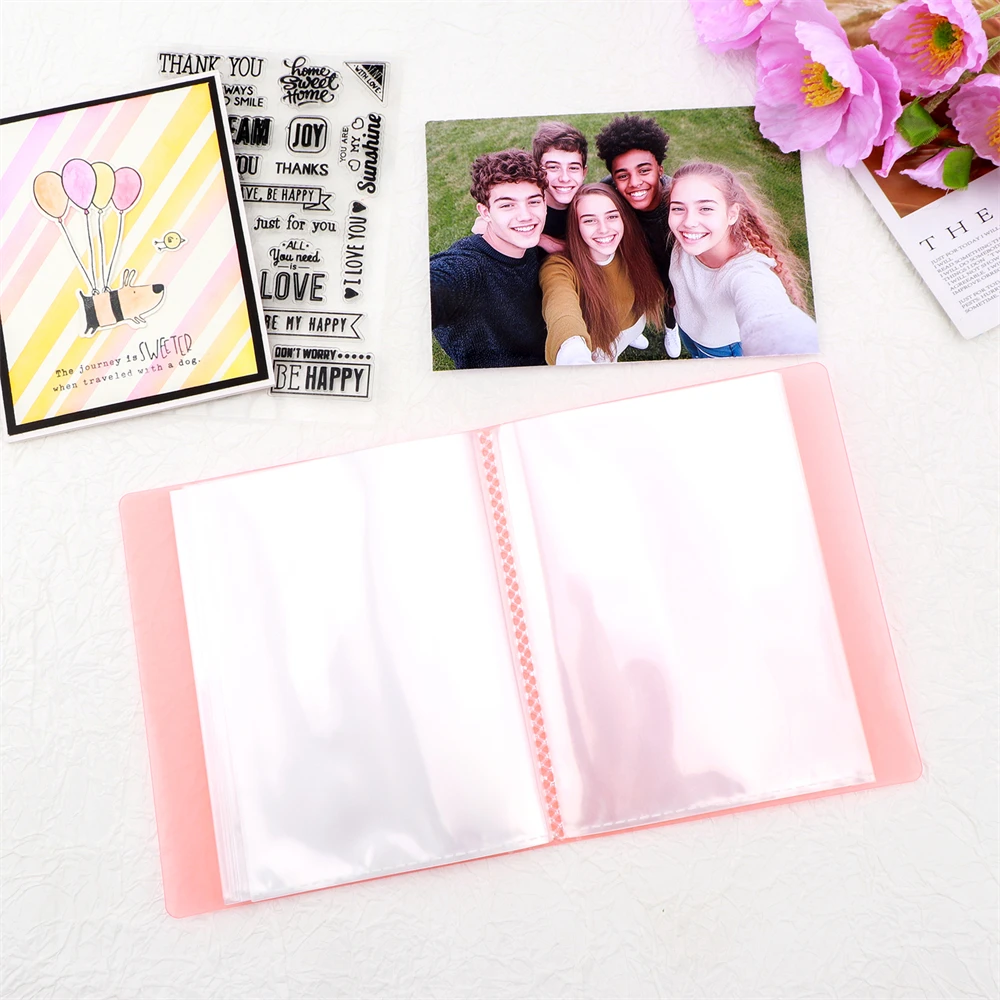A6 Sizes Clear Sticker Photo Storage Album with 40 Pages Booklet Book For Stamps&Cutting Dies Storage Book Organizer Folder Bags