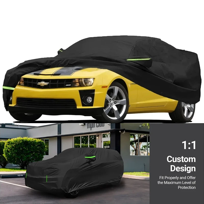 

Waterproof Car Cover for Chevy Camaro with Drivers Zipper Door Windproof Straps Windproof Snow Proof UV All Weather Protection