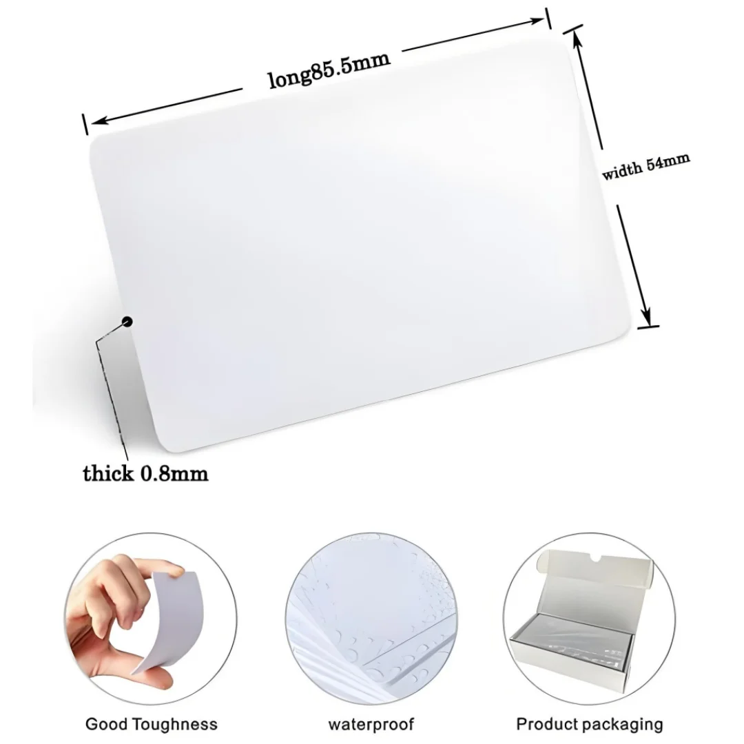 5pcs 13.56MHz RFID IC Card MF 1K S50 Blank White PVC Printable ID Badge Hotel Door Lock Access Control Time Attendance System