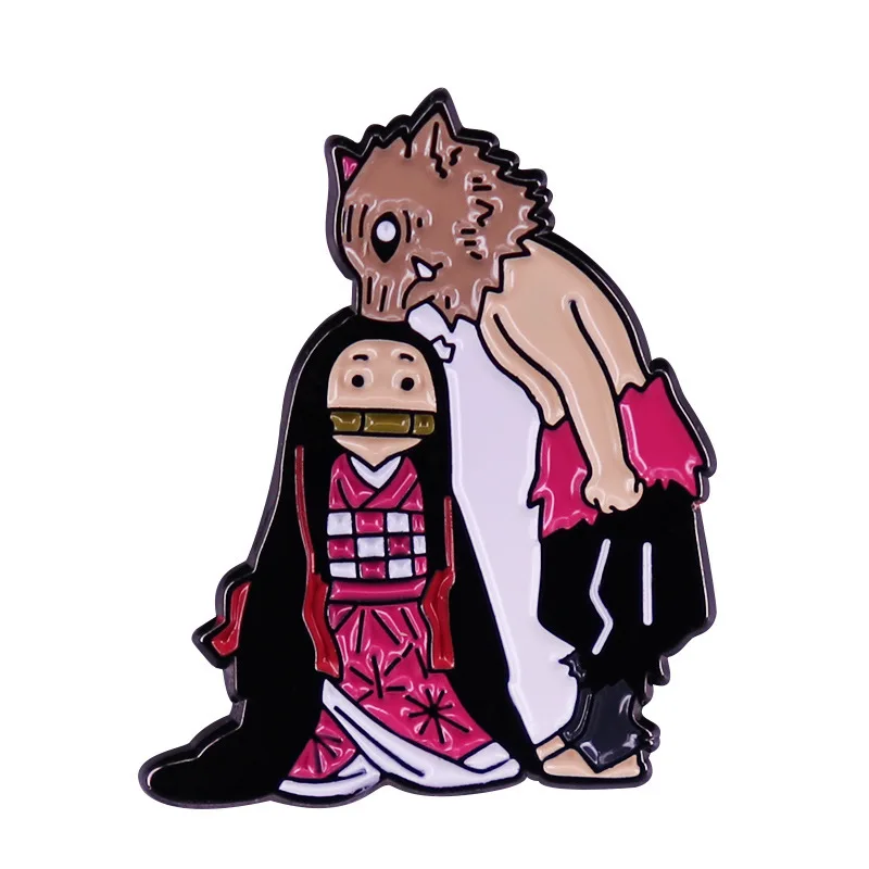 Demon Slayer Anime Enamel Brooch, Cartoon Accessory
