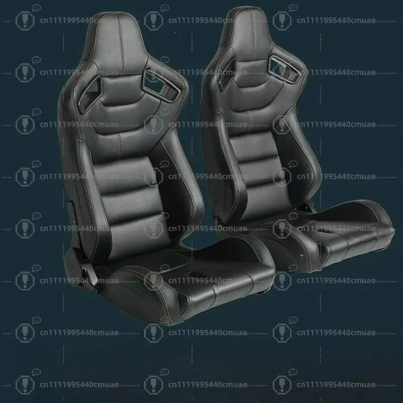 Adjustable Racing Seat Universal Sports Car Simulator Bucket Seat Black Red  Leather view 3