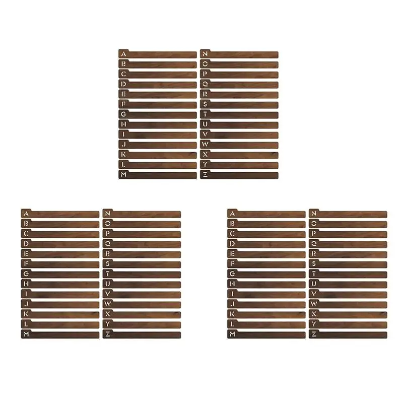 A33T-78PCS Wood Record Dividers, Alphabetical Vinyl Record Storage Dividers A-Z, Record Holder Organizer Guides