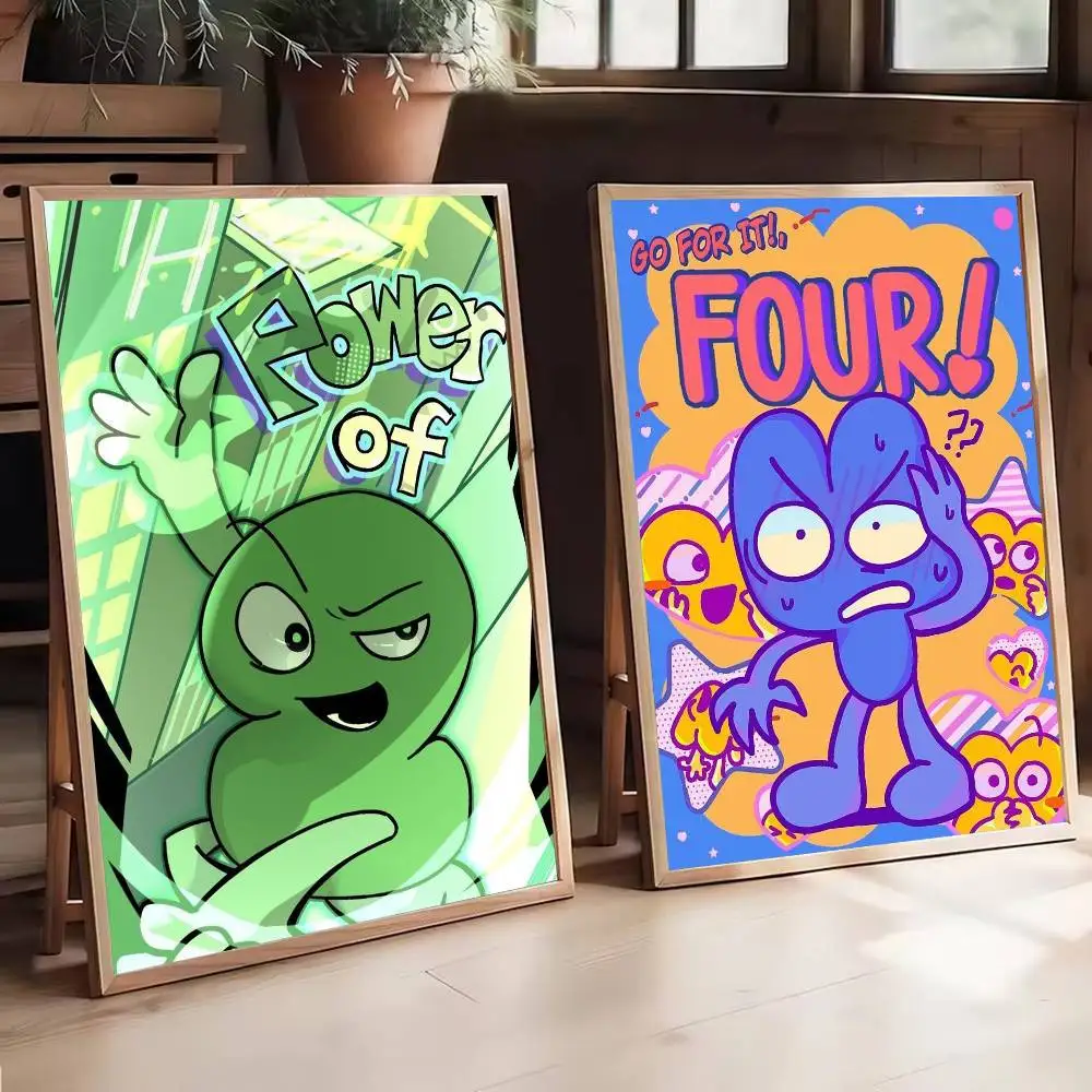 Heißer Cartoon BFDI Schlacht Für D-Dream Insel Poster Selbst-klebe Kunst Wasserdichte Papier Aufkleber Kaffee Haus Bar zimmer Wand Dekor